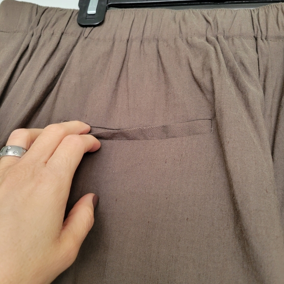 NWOT Vince Women Olive Green Linen Blend Pull On Straight Leg‎ Pants XXL - Picture 5 of 9